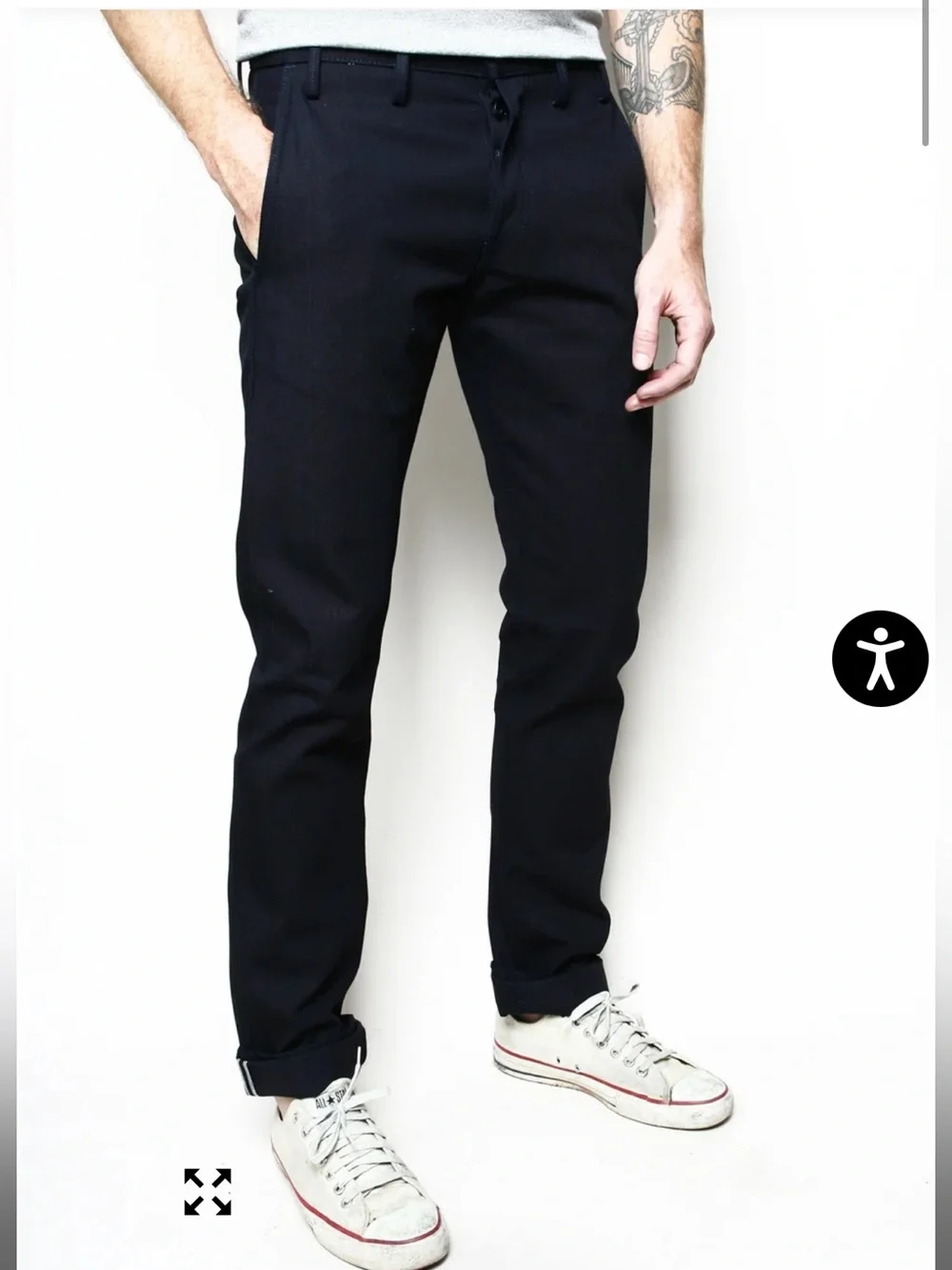 Rogue Territory RGT Officer’s Trouser Slim Taper Indigo Selvedge Canvas Size 34